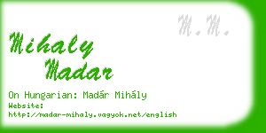 mihaly madar business card